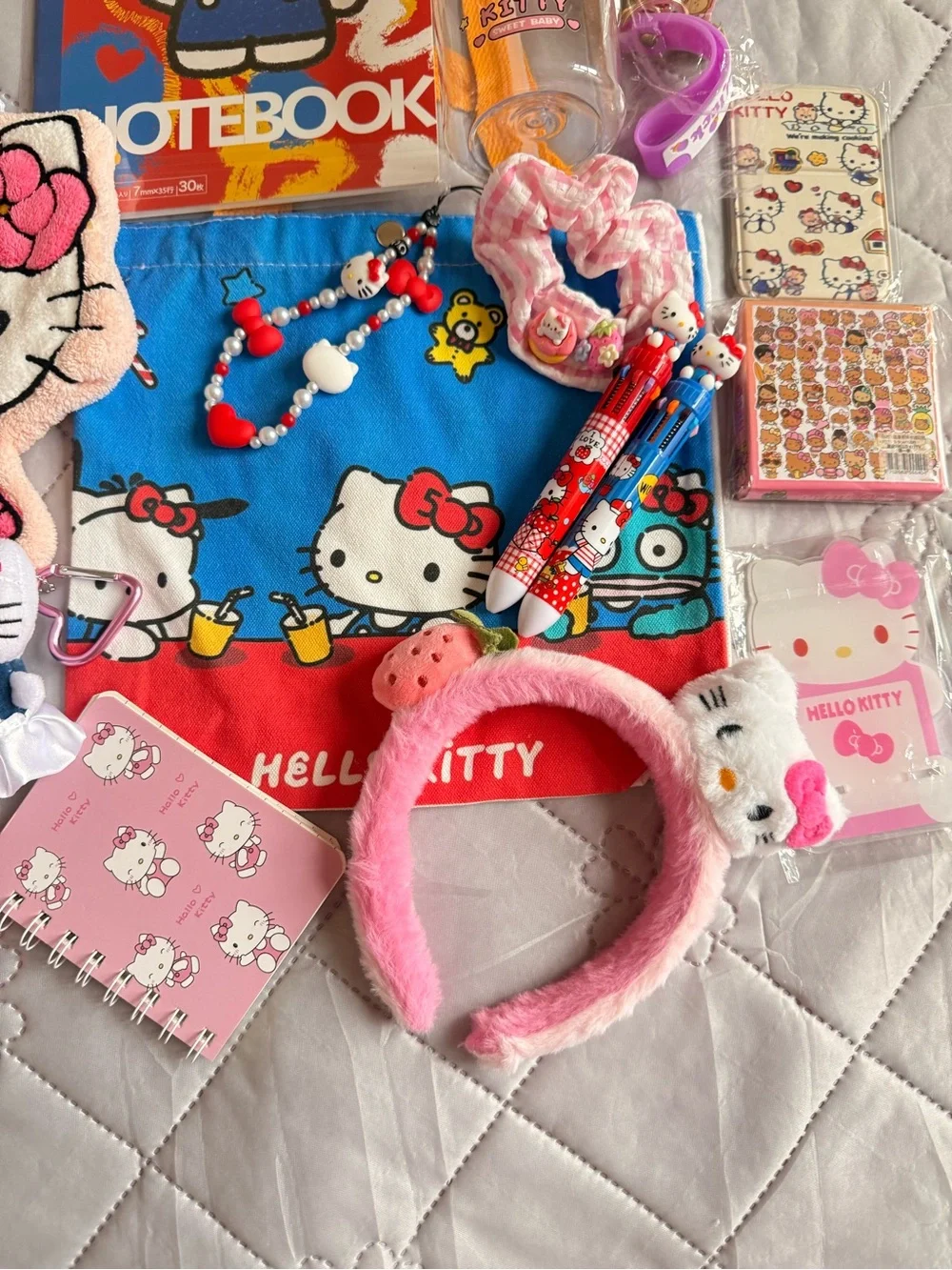 Hello Kitty Pink Kids Accessory Bundle with Notebook & Headband